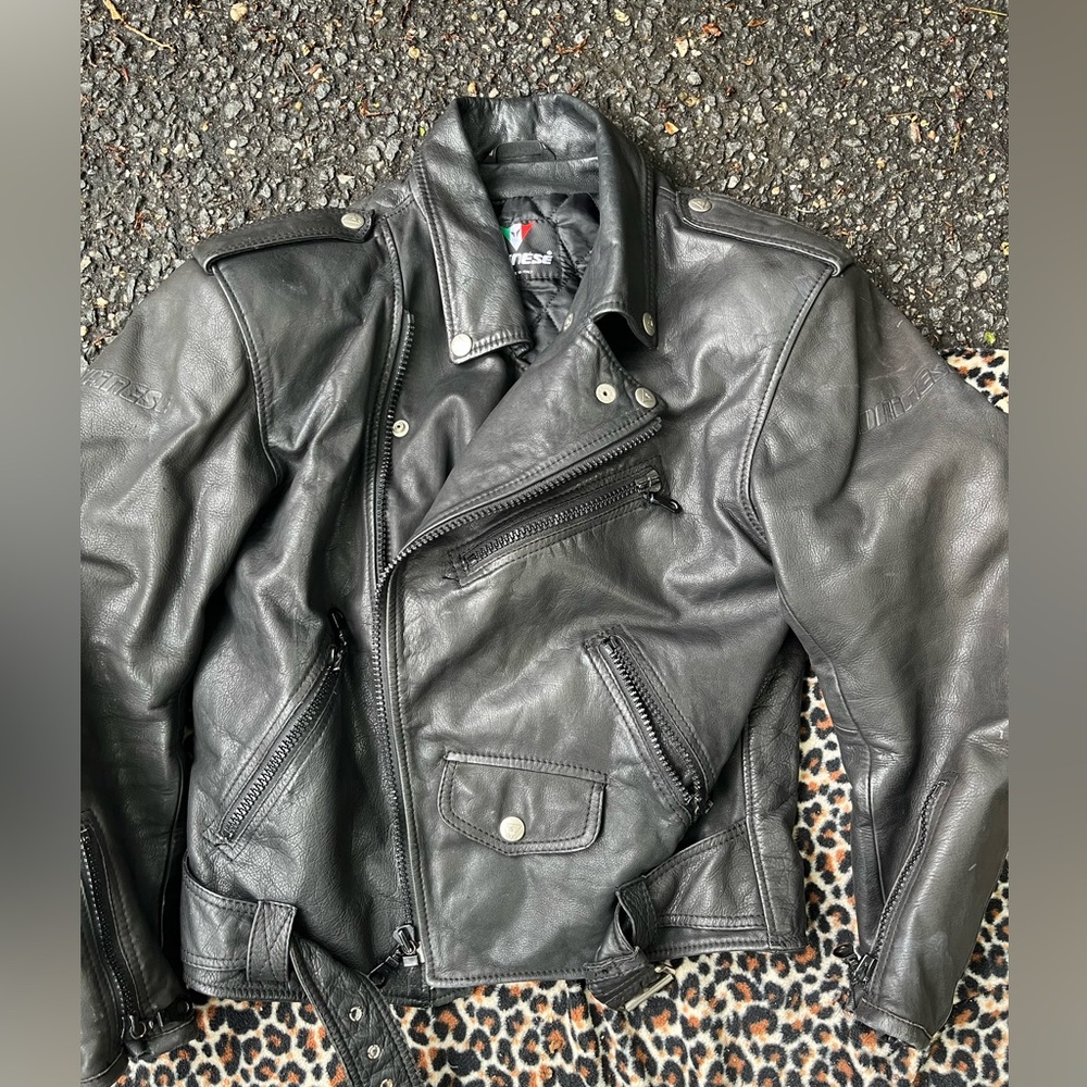 Classic Black Leather Jacket DIANESE MENS LEATHER RACING JACKET MENS MED, armor